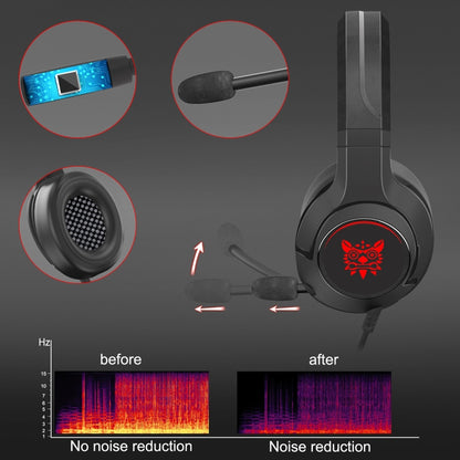 ONIKUMA K9 Single Plug RGB Adjustable Gaming Headphone with Microphone