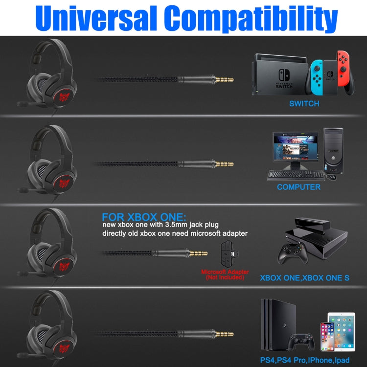 ONIKUMA K9 Single Plug RGB Adjustable Gaming Headphone with Microphone