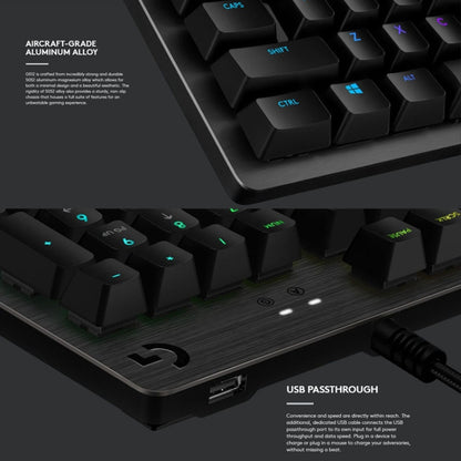 Logitech G512 RGB L-axis Mechanical Wired Gaming Keyboard, Length: 1.8m, Logitech G512 L-axis