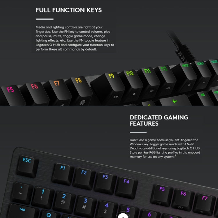 Logitech G512 RGB L-axis Mechanical Wired Gaming Keyboard, Length: 1.8m, Logitech G512 L-axis