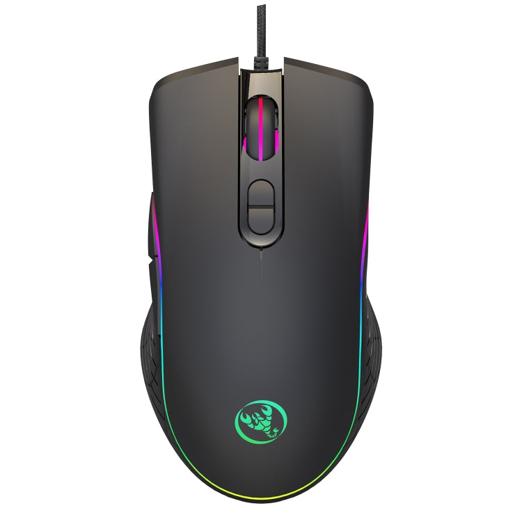 HXSJ A867 USB 6400DPI Four-speed Adjustable RGB Illuminate Wired E-sport Gaming Mouse, Length: 1.5m, A867 Black
