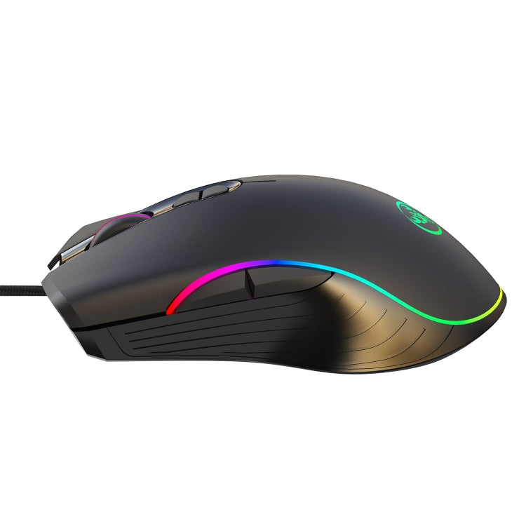 HXSJ A867 USB 6400DPI Four-speed Adjustable RGB Illuminate Wired E-sport Gaming Mouse, Length: 1.5m, A867 Black
