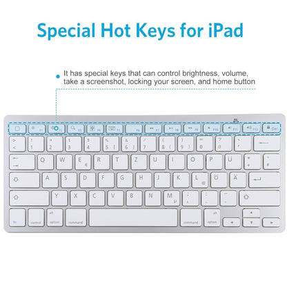 WB-8022 Ultra-thin Wireless Bluetooth Keyboard, German Keys, German Keys