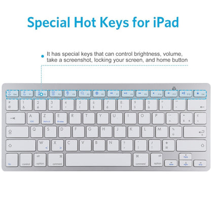 WB-8022 Ultra-thin Wireless Bluetooth Keyboard for iPad, Samsung, Huawei, Xiaomi, Tablet PCs or Smartphones, French Keys, French Keys