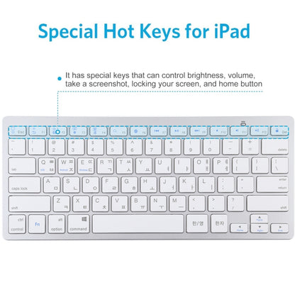 WB-8022 Ultra-thin Wireless Bluetooth Keyboard for iPad, Samsung, Huawei, Xiaomi, Tablet PCs or Smartphones, Ko Language Keys, Ko Language Keys