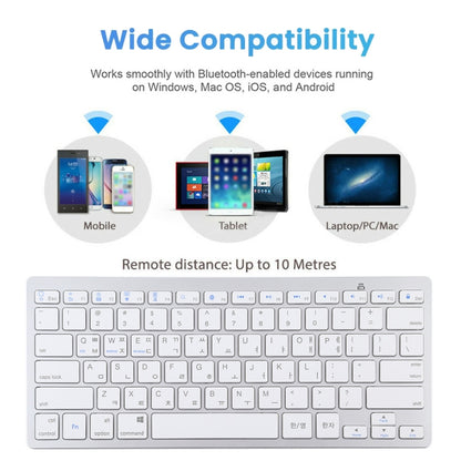 WB-8022 Ultra-thin Wireless Bluetooth Keyboard for iPad, Samsung, Huawei, Xiaomi, Tablet PCs or Smartphones, Ko Language Keys, Ko Language Keys