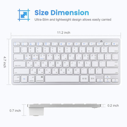 WB-8022 Ultra-thin Wireless Bluetooth Keyboard for iPad, Samsung, Huawei, Xiaomi, Tablet PCs or Smartphones, Ko Language Keys, Ko Language Keys