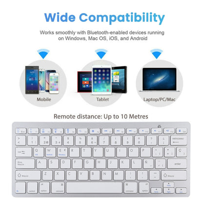 WB-8022 Ultra-thin Wireless Bluetooth Keyboard for iPad, Samsung, Huawei, Xiaomi, Tablet PCs or Smartphones, Spanish Keys, Spanish Keys