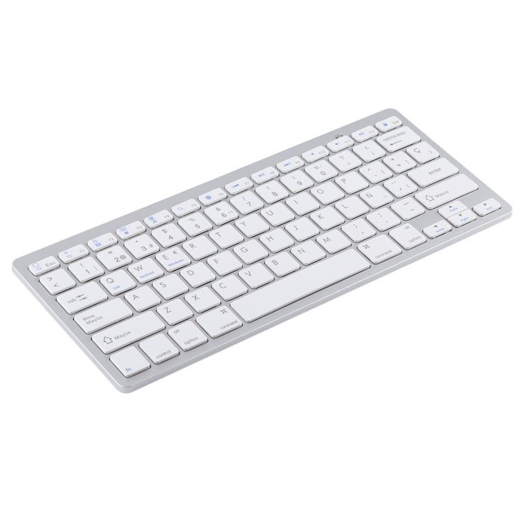 WB-8022 Ultra-thin Wireless Bluetooth Keyboard for iPad, Samsung, Huawei, Xiaomi, Tablet PCs or Smartphones, Spanish Keys, Spanish Keys