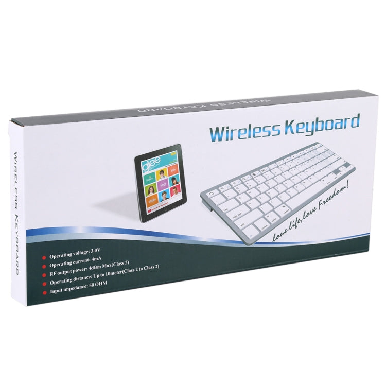 WB-8022 Ultra-thin Wireless Bluetooth Keyboard for iPad, Samsung, Huawei, Xiaomi, Tablet PCs or Smartphones, Spanish Keys, Spanish Keys
