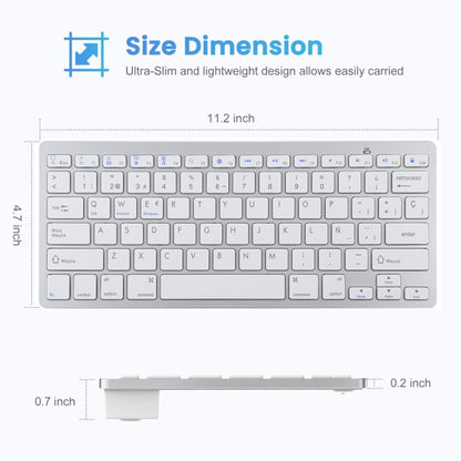 WB-8022 Ultra-thin Wireless Bluetooth Keyboard for iPad, Samsung, Huawei, Xiaomi, Tablet PCs or Smartphones, Spanish Keys, Spanish Keys