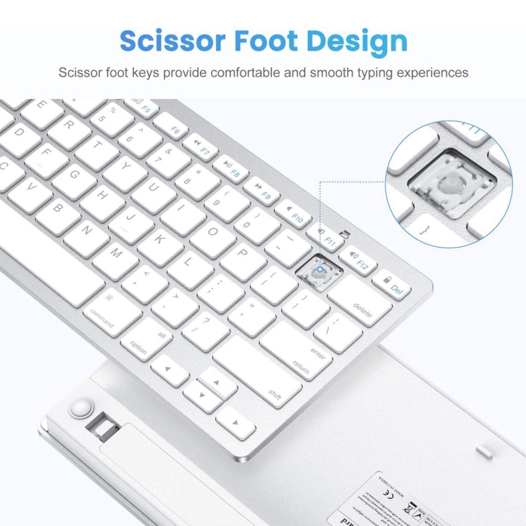 WB-8022 Ultra-thin Wireless Bluetooth Keyboard for iPad, Samsung, Huawei, Xiaomi, Tablet PCs or Smartphones, Spanish Keys, Spanish Keys