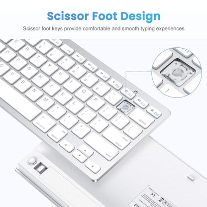 WB-8022 Ultra-thin Wireless Bluetooth Keyboard for iPad, Samsung, Huawei, Xiaomi, Tablet PCs or Smartphones, Spanish Keys, Spanish Keys