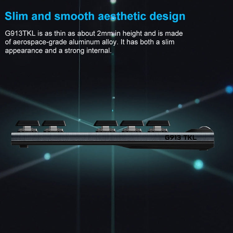 Logitech G913 TKL Wireless RGB Mechanical Gaming Keyboard, Tea Shaft (GL-Tactile), GL-Tactile(Black), GL-Tactile(White)
