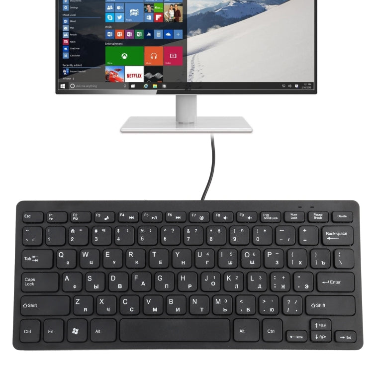 TT-A01 Ultra-thin Design Mini Wired Keyboard, Russian Version, Russian Version