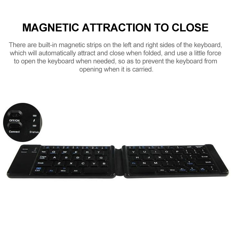 B05 USB Charging Portable Mini Folding Bluetooth Wireless Keyboard, B05(White)