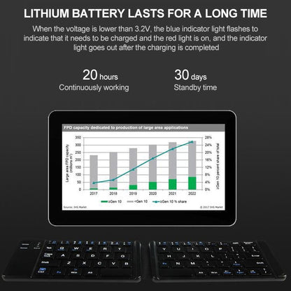 B05 USB Charging Portable Mini Folding Bluetooth Wireless Keyboard, B05(White)