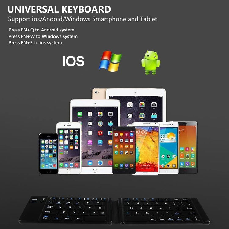 B05 USB Charging Portable Mini Folding Bluetooth Wireless Keyboard, B05(White)