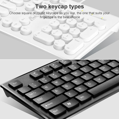 ZGB S500 Square Keycap Wired Keyboard + Mouse Set, S500 Square Keycap (Black), S500 Square Keycap (White)
