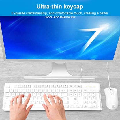 ZGB S500 Square Keycap Wired Keyboard + Mouse Set, S500 Square Keycap (Black), S500 Square Keycap (White)