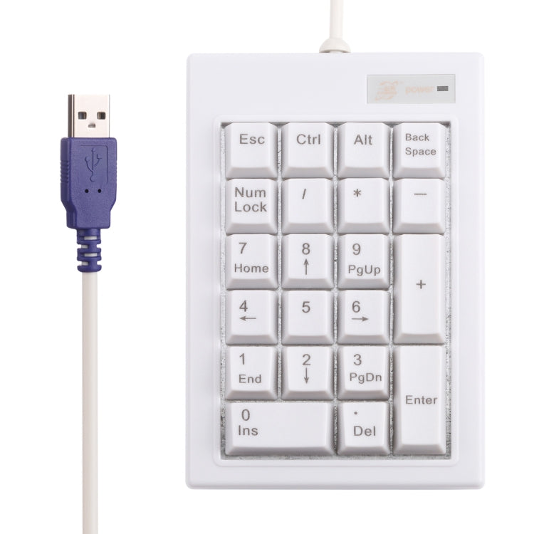 DX-21A 21-keys USB Wired Mechanical Black Shaft Mini Numeric Keyboard, DX-21A