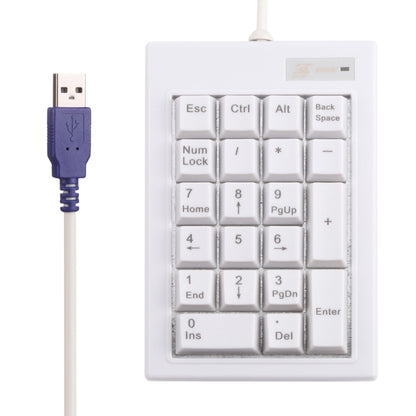 DX-21A 21-keys USB Wired Mechanical Black Shaft Mini Numeric Keyboard, DX-21A