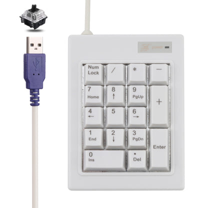 DX-17A 17-keys USB Wired Mechanical Black Shaft Mini Numeric Keyboard, DX-17A
