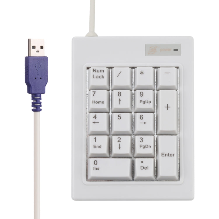 DX-17A 17-keys USB Wired Mechanical Black Shaft Mini Numeric Keyboard, DX-17A