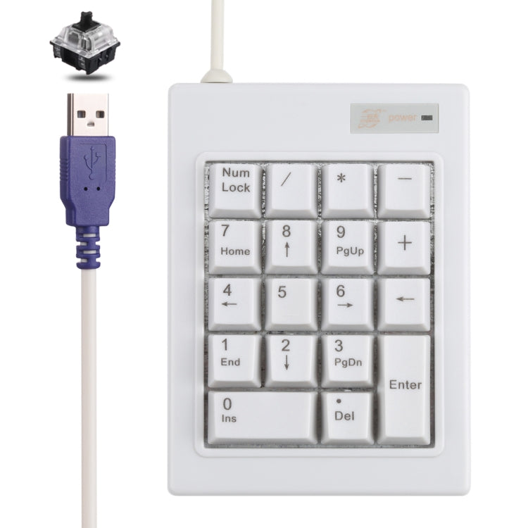 DX-18B 18-keys USB Wired Mechanical Black Shaft Mini Numeric Keyboard, DX-18B
