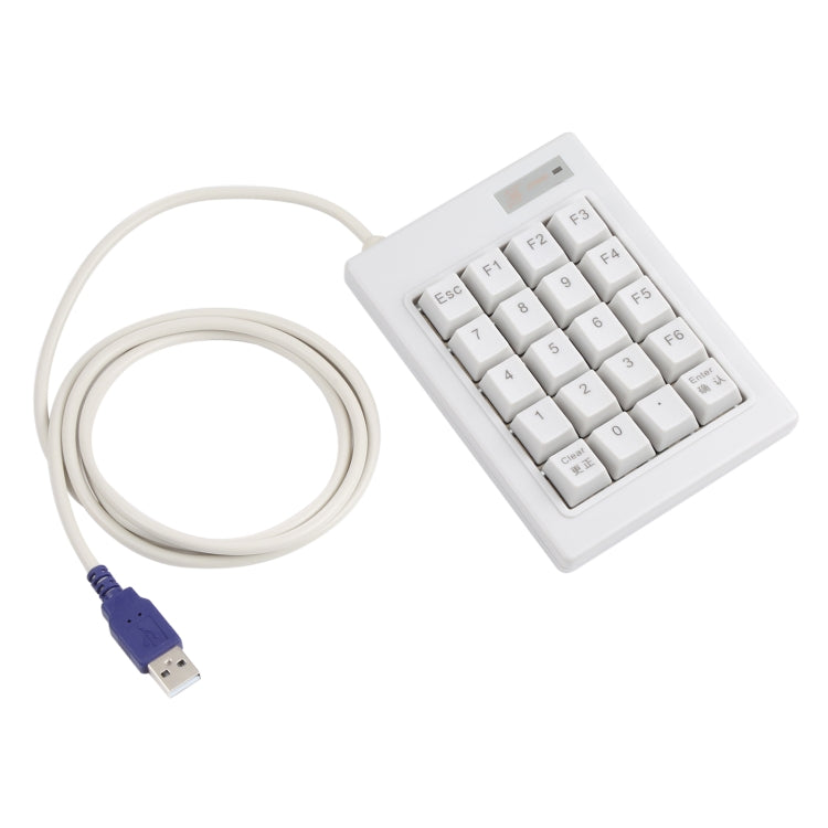 DX-20A 20-keys USB Wired Mechanical Black Shaft Mini Numeric Keyboard, DX-20A