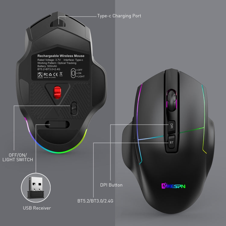 MKESPN X11 Wired RGB Gaming Mouse