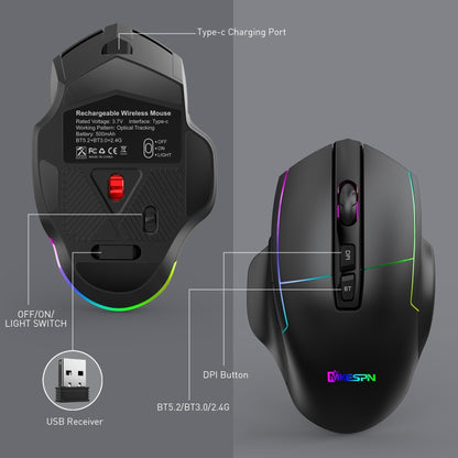 MKESPN X11 Wired RGB Gaming Mouse