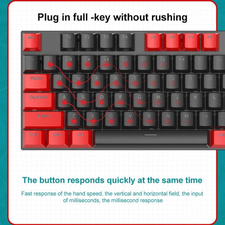 FOREV FV-301 87-keys Blue Axis Mechanical Gaming Keyboard, Cable Length: 1.6m, Black + Grey, Black + Red, White + Pink, White + Green, White + Blue, White + Yellow