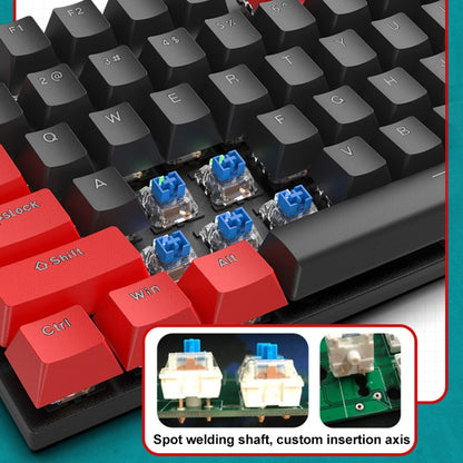 FOREV FV-301 87-keys Blue Axis Mechanical Gaming Keyboard, Cable Length: 1.6m, Black + Grey, Black + Red, White + Pink, White + Green, White + Blue, White + Yellow