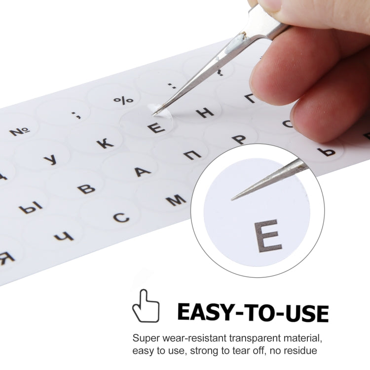 2pcs Round Transparent Keyboard Stickers Russian Key Protector