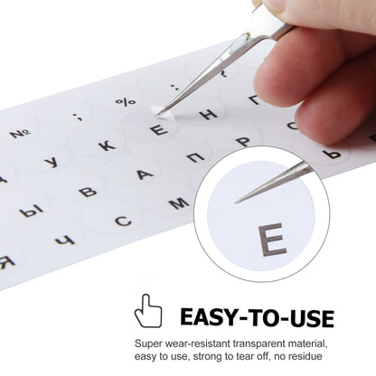 2pcs Round Transparent Keyboard Stickers Russian Key Protector