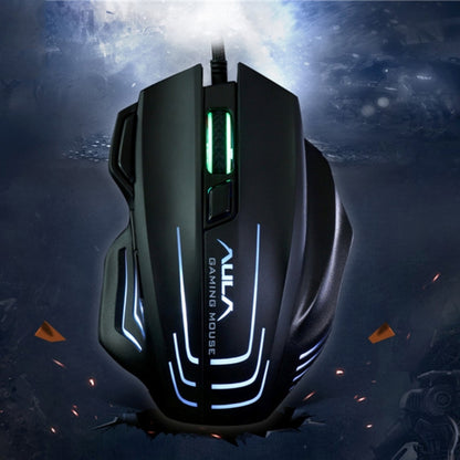 Aula Series Ghost Shark II Colourful Light 7D Optical Competitive USB Wired Game Mouse, Maximum Resolution of 4000 DPI, Ghost Shark II(B)