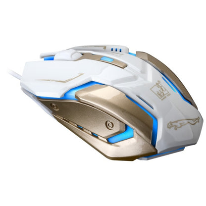 Chasing Leopard K1 USB 1600DPI Three-speed Adjustable LED Backlight Mute Wired Optical Gaming Mouse, Length: 1.3m