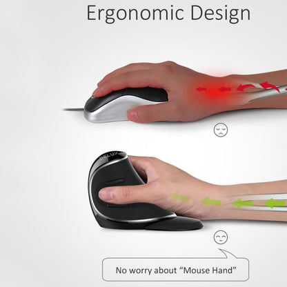DELUX M618 Plus 2.4G 1600DPI Wireless Portable Vertical Ergonomic Mouse, 1600DPI Wireless