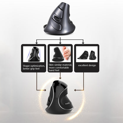 DELUX M618 Plus 2.4G 1600DPI Wireless Portable Vertical Ergonomic Mouse, 1600DPI Wireless