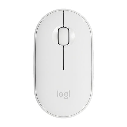 Logitech Pebble Cobblestone Shape Thin 3-keys 1000DPI Mute Wireless Bluetooth Optical Mouse, Wireless Range: 10m