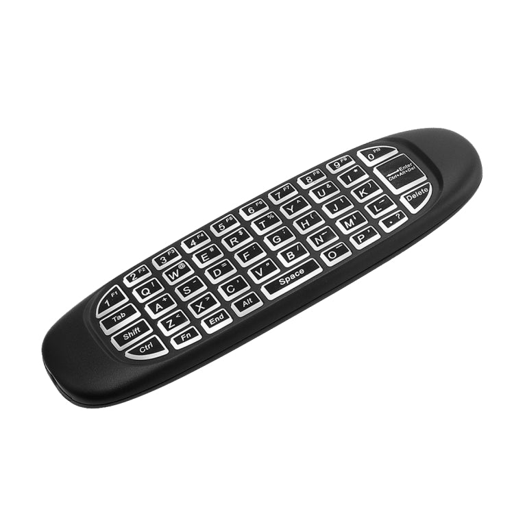 C120 Back-light Air Mouse 2.4GHz Wireless Keyboard 3D Gyroscope Sense Android Remote Controller for PC, Android TV Box / Smart TV, Game Devices, White Backlight Keyboard