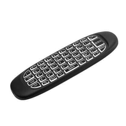C120 Back-light Air Mouse 2.4GHz Wireless Keyboard 3D Gyroscope Sense Android Remote Controller for PC, Android TV Box / Smart TV, Game Devices, White Backlight Keyboard