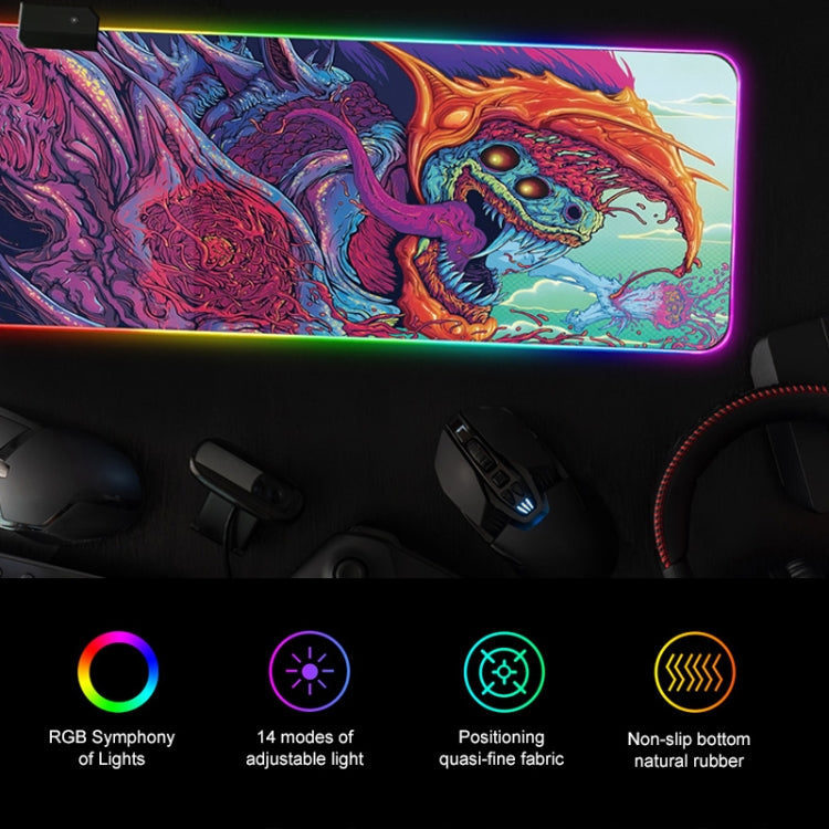 Computer Monster Pattern Illuminated Mouse Pad, Size: 35 x 25 x 0.4cm, 35 x 25 x 0.4cm