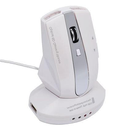 MZ-011 2.4GHz 1600DPI Wireless Rechargeable Optical Mouse with HUB Function, Blue, Silver, Black, Black Silver, White + Royal Blue, Pearl White