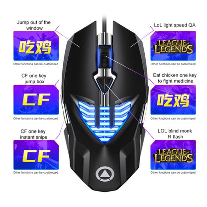 YINDIAO G4 3200DPI 4-modes Adjustable 7-keys RGB Light Programmable Wired Gaming Mouse