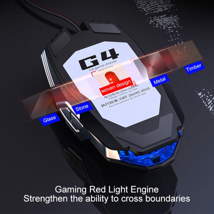 YINDIAO G4 3200DPI 4-modes Adjustable 7-keys RGB Light Programmable Wired Gaming Mouse
