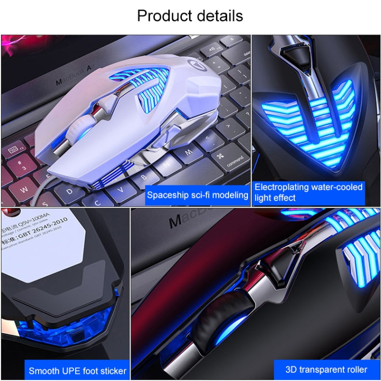 YINDIAO G4 3200DPI 4-modes Adjustable 7-keys RGB Light Programmable Wired Gaming Mouse