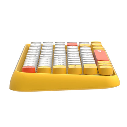 Ajazz 308I 84 Keys Tablet Mobile Phone Computer Household Office Bluetooth Keyboard, Yellow