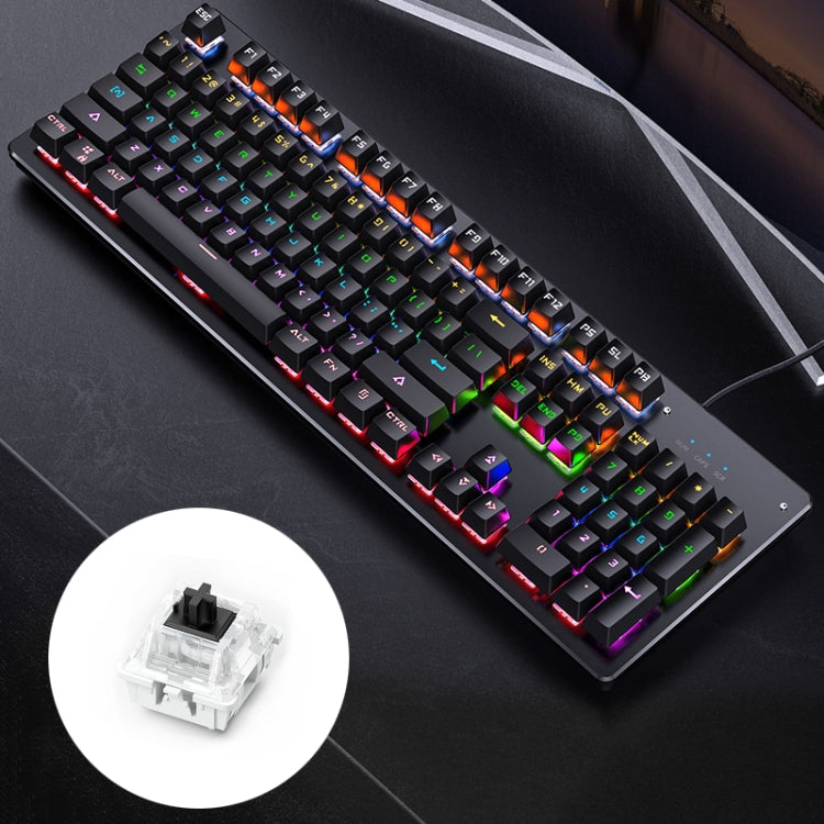 YINDIAO Classic Square Keys Mixed Light USB Mechanical Gaming Wired Keyboard, Black Shaft, Square Keys,Black Shaft (Black)